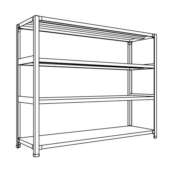 日本ファイリング NF 軽量開放棚 中棚ボルトレスタイプW1500D450H1200F4 LA45S-14 1台 135-3947（直送品）