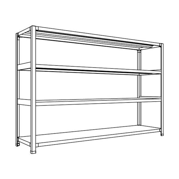 日本ファイリング NF 軽量開放棚 中棚ボルトレスタイプW1800D450H1200F4 LA46S-14 1台 135-2325（直送品）
