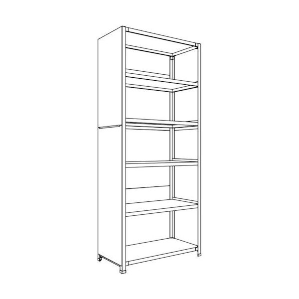 日本ファイリング NF 背板・側板付軽量物品棚W900D450H2100F6 LA73S-26 1台 136-0183（直送品）