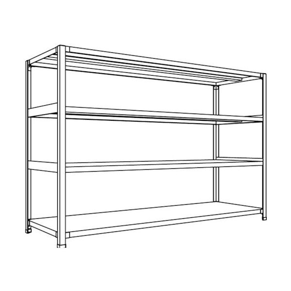 日本ファイリング NF 軽量開放棚 中棚ボルトレスタイプW1800D600H1200F4 LA46L-14 1台 135-7025（直送品）