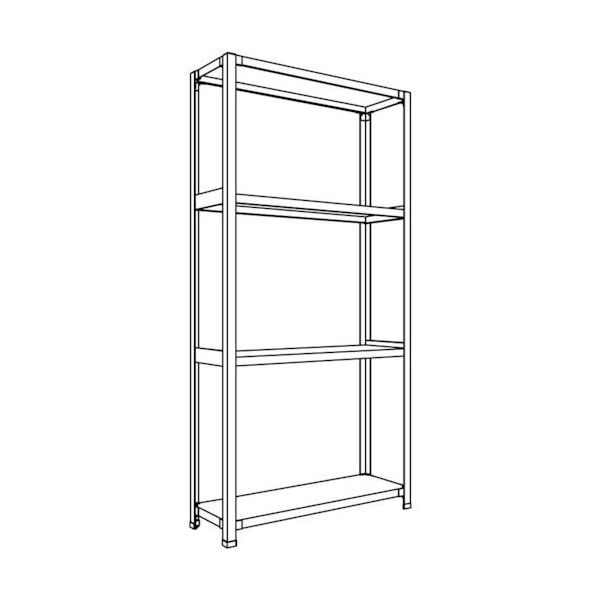 日本ファイリング NF 軽量開放棚 中棚ボルトレスタイプW900D300H1800F4 LA63K-14 1台 135-8684（直送品）