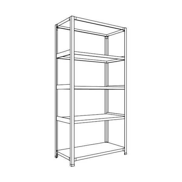 日本ファイリング NF 軽量開放棚 中棚ボルトレスタイプW900D450H1800F5 LA63S-15 1台 135-8662（直送品）