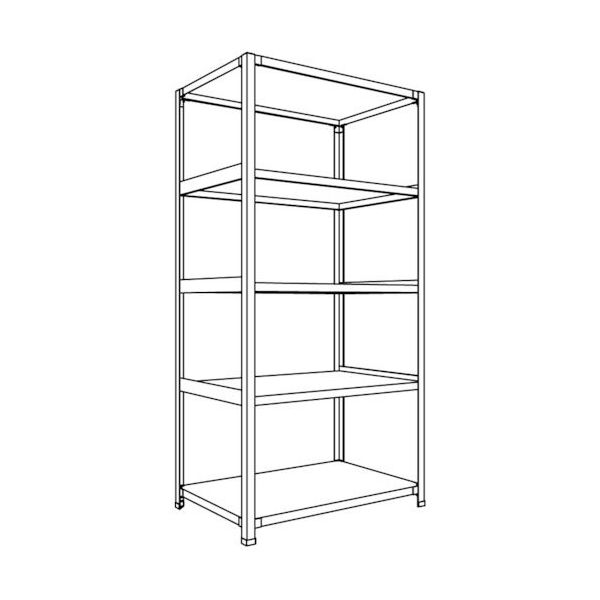 日本ファイリング NF 軽量開放棚 中棚ボルトレスタイプW900D600H1800F5 LA63L-15 1台 136-3415（直送品）