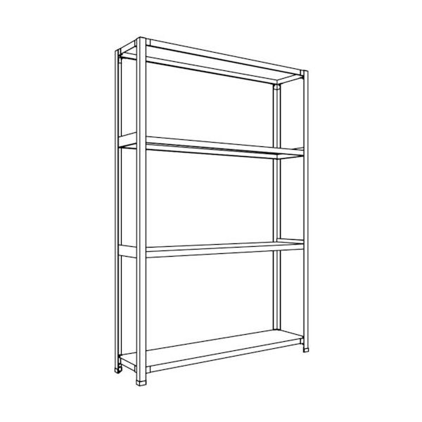 日本ファイリング NF 軽量開放棚 中棚ボルトレスタイプW1200D300H1800F4 LA64K-14 1台 135-5482（直送品）