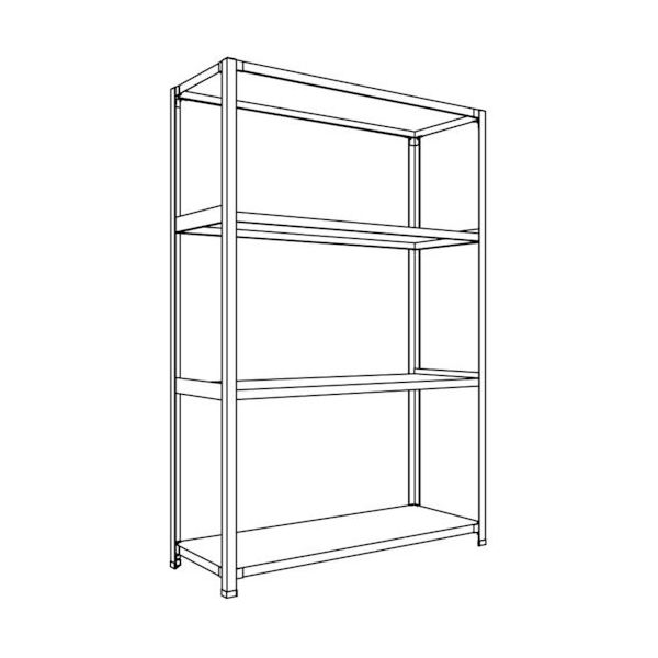 日本ファイリング NF 軽量開放棚 中棚ボルトレスタイプW1200D450H1800F4 LA64S-14 1台 135-7048（直送品）
