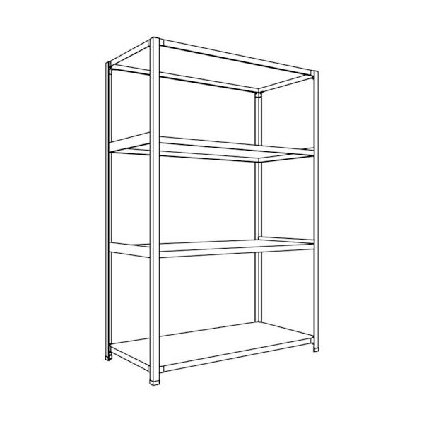 日本ファイリング NF 軽量開放棚 中棚ボルトレスタイプW1200D600H1800F4 LA64L-14 1台 135-5451（直送品）