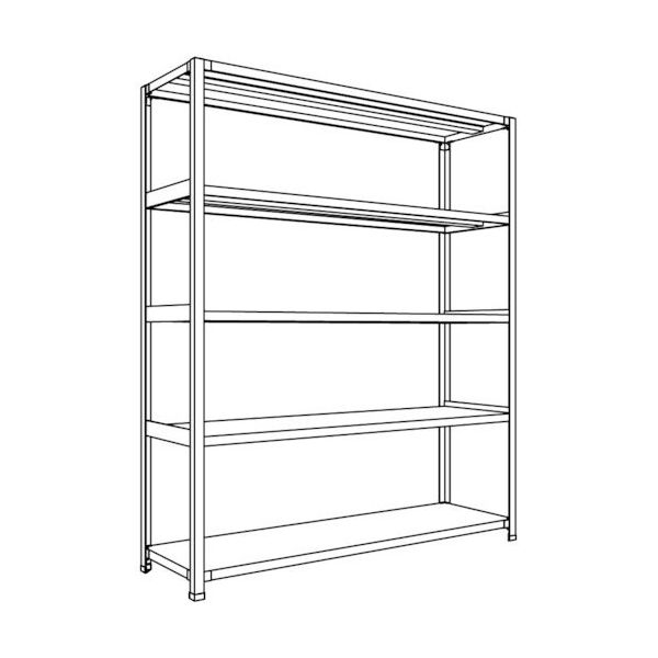 日本ファイリング NF 軽量開放棚 中棚ボルトレスタイプW1500D450H1800F5 LA65S-15 1台 136-0268（直送品）