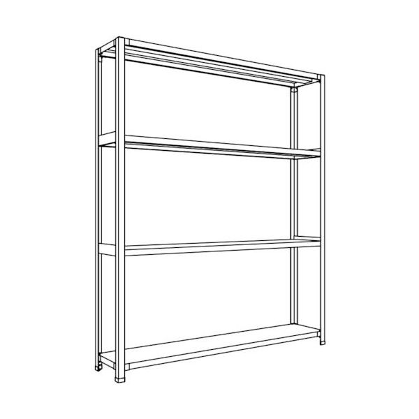日本ファイリング NF 軽量開放棚 中棚ボルトレスタイプW1500D300H1800F4 LA65K-14 1台 135-5501（直送品）