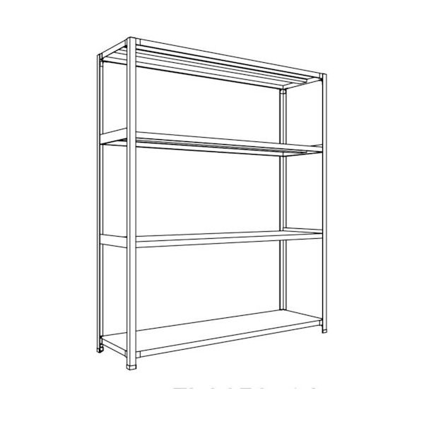 日本ファイリング NF 軽量開放棚 中棚ボルトレスタイプW1500D450H1800F4 LA65S-14 1台 135-8655（直送品）