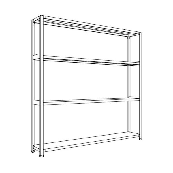 日本ファイリング NF 軽量開放棚 中棚ボルトレスタイプW1800D300H1800F4 LA66K-14 1台 136-1787（直送品）