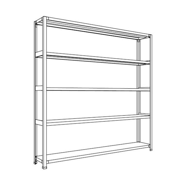 日本ファイリング NF 軽量開放棚 中棚ボルトレスタイプW1800D300H1800F5 LA66K-15 1台 136-3398（直送品）