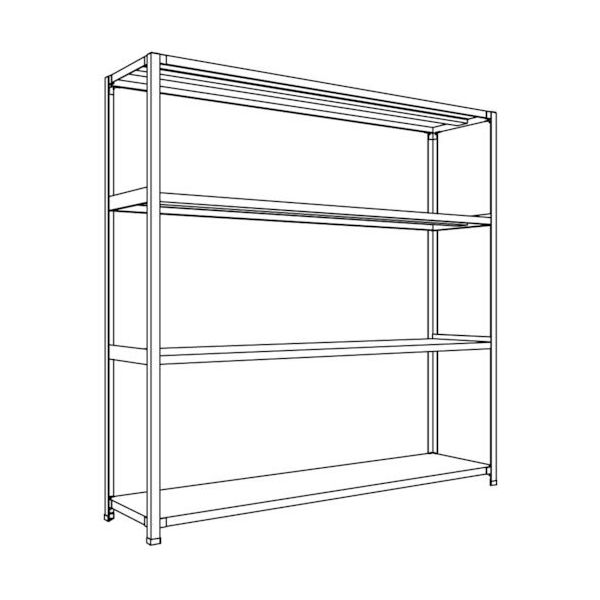 日本ファイリング NF 軽量開放棚 中棚ボルトレスタイプW1800D450H1800F4 LA66S-14 1台 136-1792（直送品）