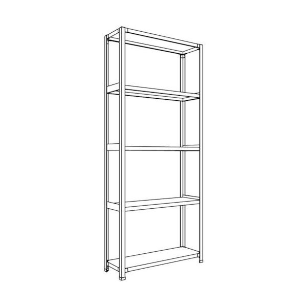 日本ファイリング NF 軽量開放棚 中棚ボルトレスタイプW900D300H2100F5 LA73K-15 1台 135-5514（直送品）