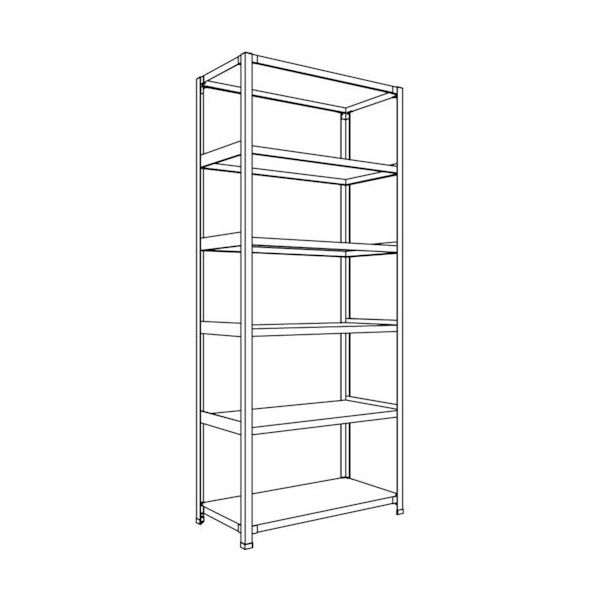 日本ファイリング NF 軽量開放棚 中棚ボルトレスタイプW900D450H2100F6 LA73S-16 1台 135-7129（直送品）