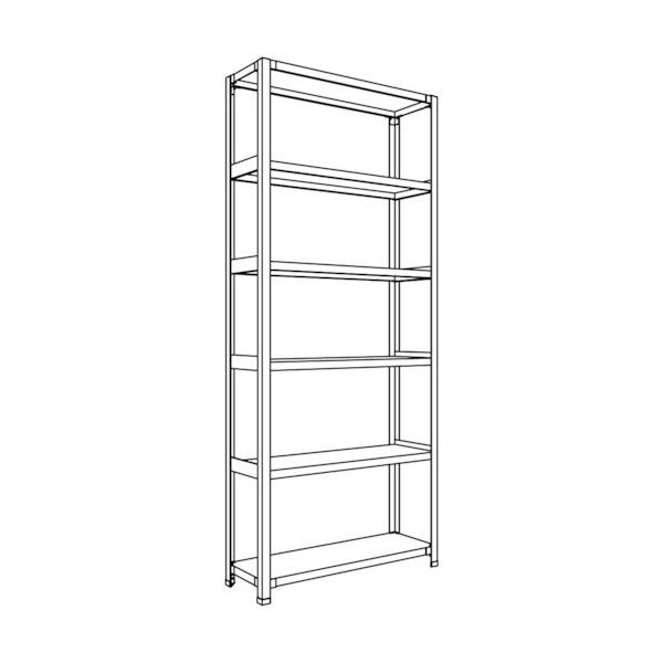 日本ファイリング NF 軽量開放棚 中棚ボルトレスタイプW900D300H2100F6 LA73K-16 1台 136-0195（直送品）
