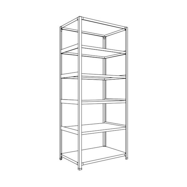 日本ファイリング NF 軽量開放棚 中棚ボルトレスタイプW900D600H2100F6 LA73L-16 1台 135-3932（直送品）