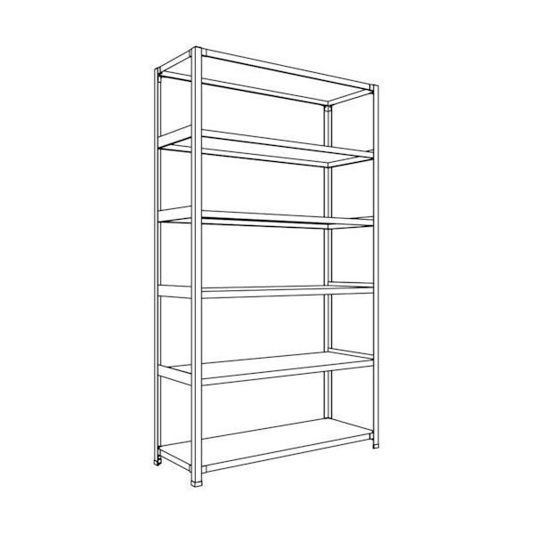 日本ファイリング NF 軽量開放棚 中棚ボルトレスタイプW1200D450H2100F6 LA74S-16 1台 135-8709（直送品）