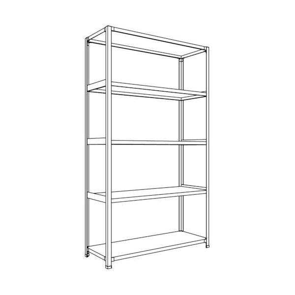 日本ファイリング NF 軽量開放棚 中棚ボルトレスタイプW1200D450H2100F5 LA74S-15 1台 136-1794（直送品）