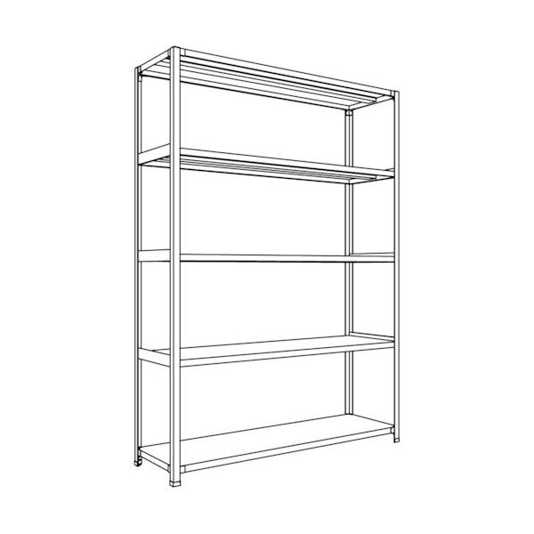 日本ファイリング NF 軽量開放棚 中棚ボルトレスタイプW1500D450H2100F5 LA75S-15 1台 135-7123（直送品）