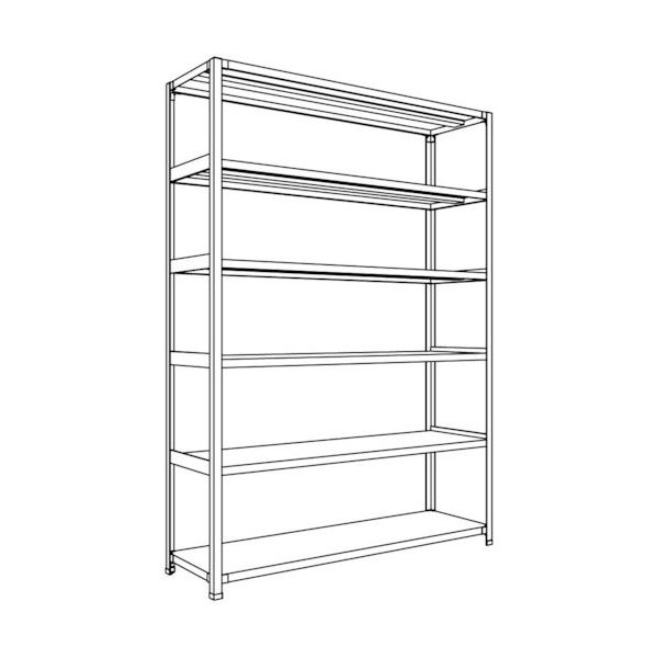 日本ファイリング NF 軽量開放棚 中棚ボルトレスタイプW1500D450H2100F6 LA75S-16 1台 136-1791（直送品）