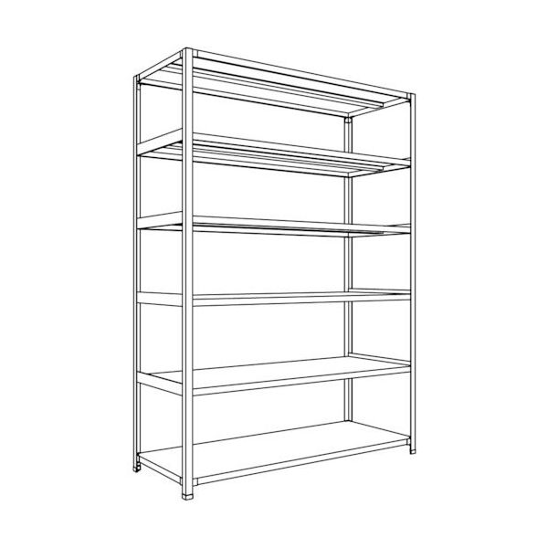 日本ファイリング NF 軽量開放棚 中棚ボルトレスタイプW1500D600H2100F6 LA75L-16 1台 135-2354（直送品）