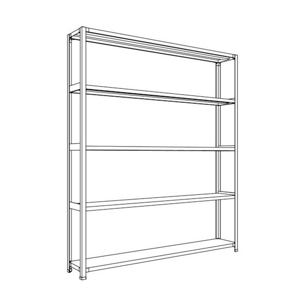 日本ファイリング NF 軽量開放棚 中棚ボルトレスタイプW1800D300H2100F5 LA76K-15 1台 136-1795（直送品）