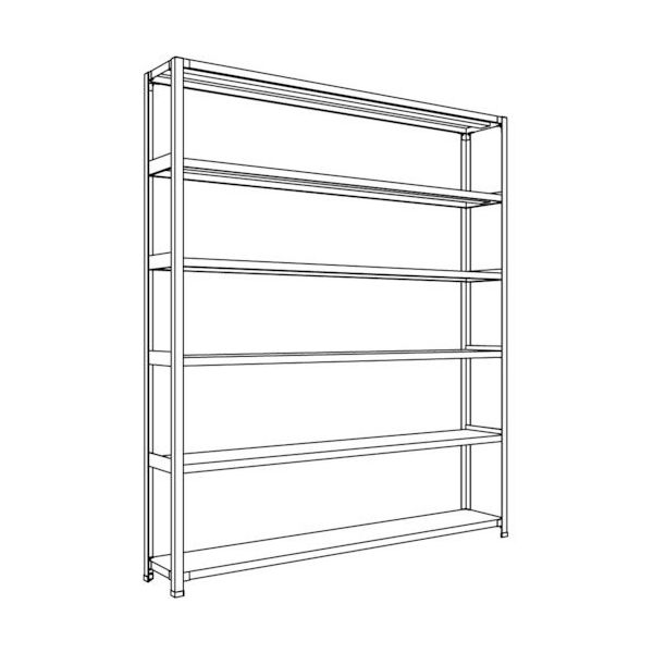 日本ファイリング NF 軽量開放棚 中棚ボルトレスタイプW1800D300H2100F6 LA76K-16 1台 136-3445（直送品）