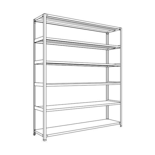 日本ファイリング NF 軽量開放棚 中棚ボルトレスタイプW1800D450H2100F6 LA76S-16 1台 135-3881（直送品）