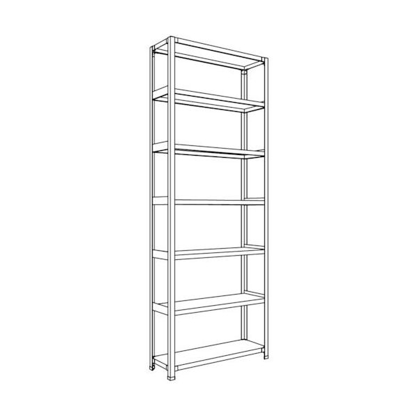 日本ファイリング NF 軽量開放棚 中棚ボルトレスタイプW900D300H2400F7 LA83K17 1台 135-8692（直送品）