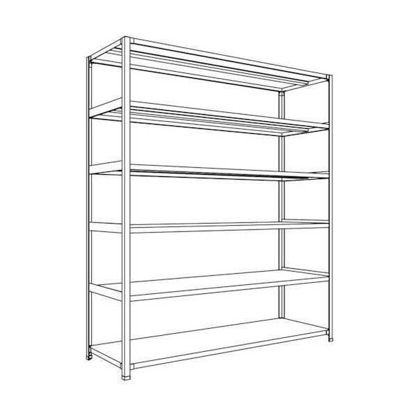 日本ファイリング NF 軽量開放棚 中棚ボルトレスタイプW1800D600H2100F6 LA76L-16 1台 135-8672（直送品）