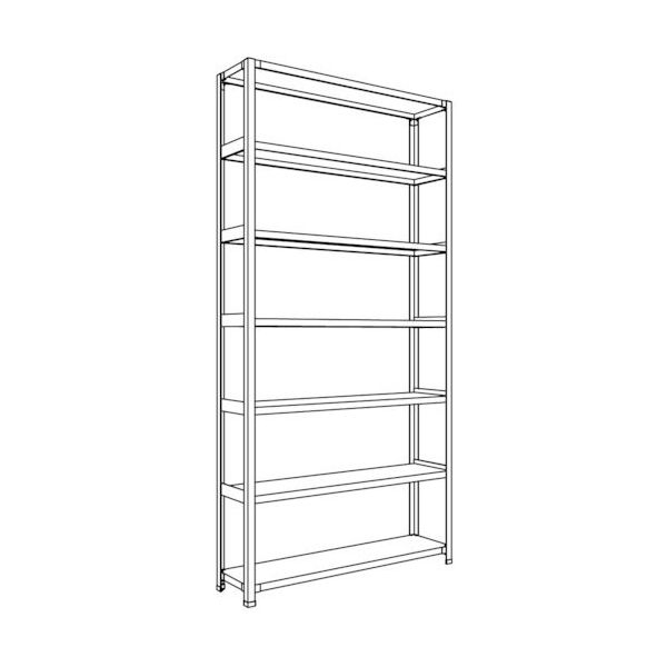 日本ファイリング NF 軽量開放棚 中棚ボルトレスタイプW1200D300H2400F7 LA84K-17 1台 135-2365（直送品）
