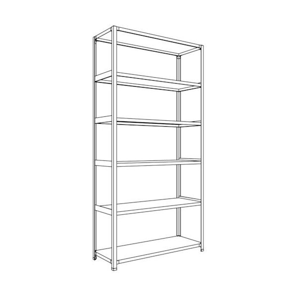 日本ファイリング NF 軽量開放棚 中棚ボルトレスタイプW1200D450H2400F6 LA84S-16 1台 135-7083（直送品）