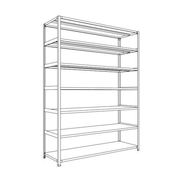 日本ファイリング NF 軽量開放棚 中棚ボルトレスタイプW1800D600H2400F7 LA86L-17 1台 136-1775（直送品）