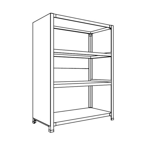 日本ファイリング NF 背板・側板付軽量物品棚W900D450H1200F4 LA43S-24 1台 135-2348（直送品）