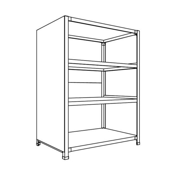 日本ファイリング NF 背板・側板付軽量物品棚W900D600H1200F4 LA43L-24 1台 136-0201（直送品）