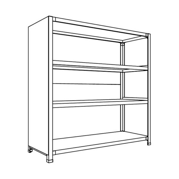 日本ファイリング NF 背板・側板付軽量物品棚W1200D450H1200F4 LA44S-24 1台 135-5526（直送品）