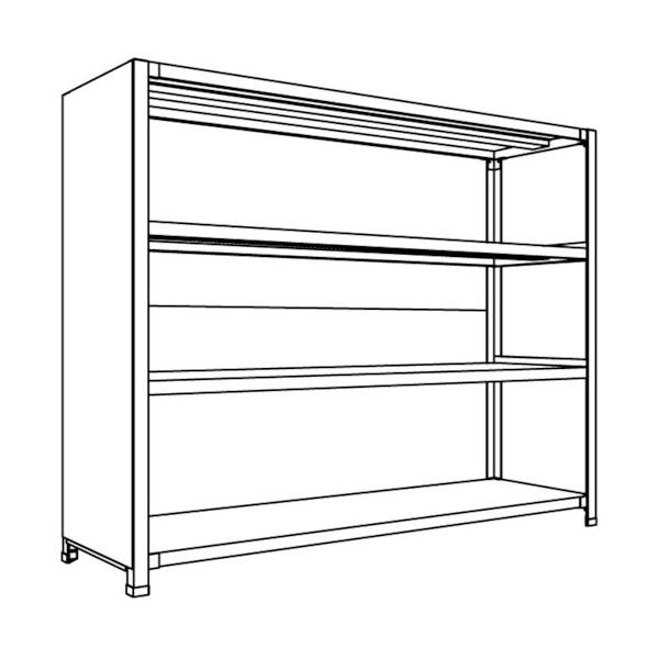 日本ファイリング NF 背板・側板付軽量物品棚W1500D450H1200F4 LA45S-24 1台 135-5508（直送品）