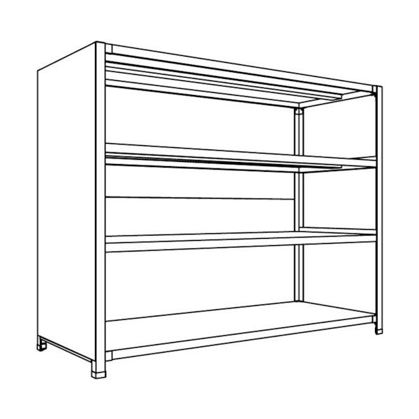 日本ファイリング NF 背板・側板付軽量物品棚W1500D600H1200F4 LA45L-24 1台 135-3872（直送品）