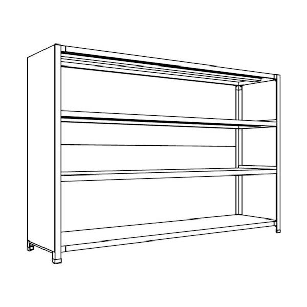 日本ファイリング NF 背板・側板付軽量物品棚W1800D450H1200F4 LA46S-24 1台 135-8616（直送品）