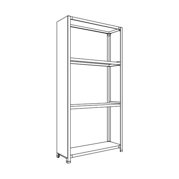 日本ファイリング NF 背板・側板付軽量物品棚W900D300H1800F4 LA63K-24 1台 135-8645（直送品）