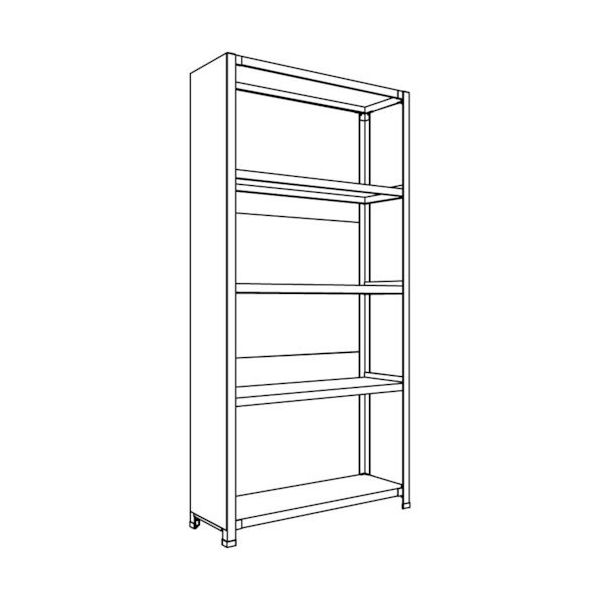 日本ファイリング NF 背板・側板付軽量物品棚W900D300H1800F5 LA63K-25 1台 135-7119（直送品）