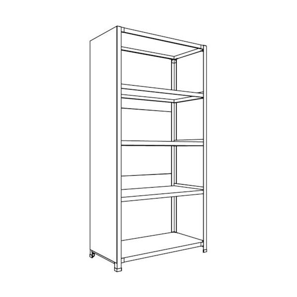 日本ファイリング NF 背板・側板付軽量物品棚W900D450H1800F5 LA63S-25 1台 136-0234（直送品）