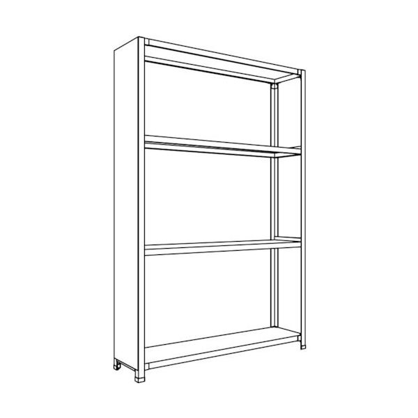 日本ファイリング NF 背板・側板付軽量物品棚W1200D300H1800F4 LA64K-24 1台 136-1825（直送品）