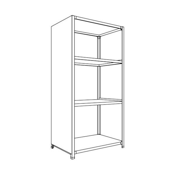 日本ファイリング NF 背板・側板付軽量物品棚W900D600H1800F4 LA63L-24 1台 136-3401（直送品）