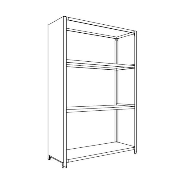 日本ファイリング NF 背板・側板付軽量物品棚W1200D450H1800F4 LA64S-24 1台 135-8704（直送品）