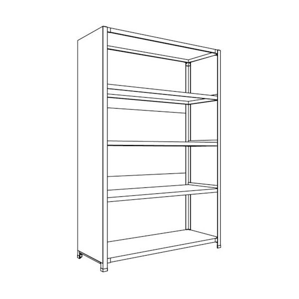 日本ファイリング NF 背板・側板付軽量物品棚W1200D450H1800F5 LA64S-25 1台 135-2351（直送品）