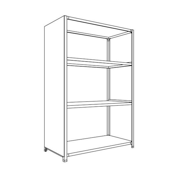 日本ファイリング NF 背板・側板付軽量物品棚W1200D600H1800F4 LA64L-24 1台 136-3395（直送品）