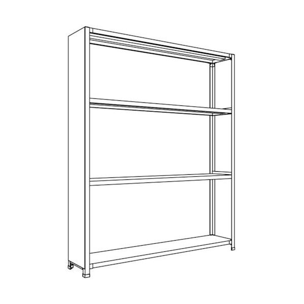 日本ファイリング NF 背板・側板付軽量物品棚W1500D300H1800F4 LA65K-24 1台 136-1846（直送品）