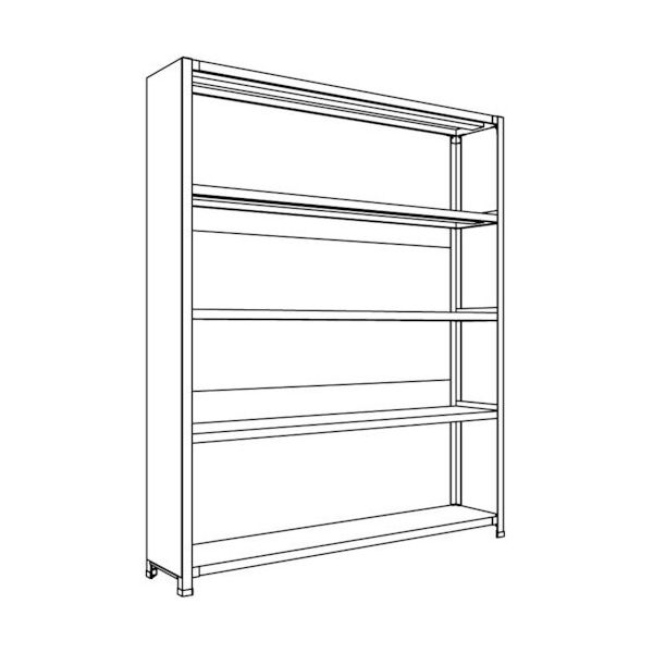 日本ファイリング NF 背板・側板付軽量物品棚W1500D300H1800F5 LA65K-25 1台 136-1840（直送品）