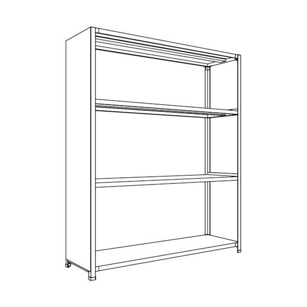 日本ファイリング NF 背板・側板付軽量物品棚W1500D450H1800F4 LA65S-24 1台 135-5453（直送品）